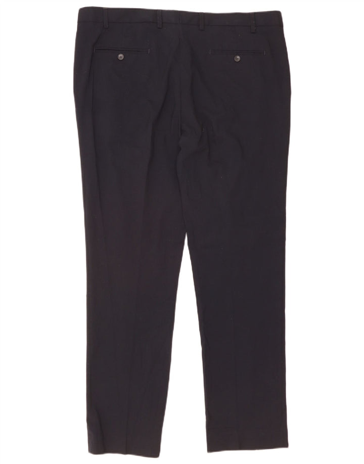 Marks & Spencer Pantalones chinos ajustados para hombre W40 L33 Poliéster azul marino