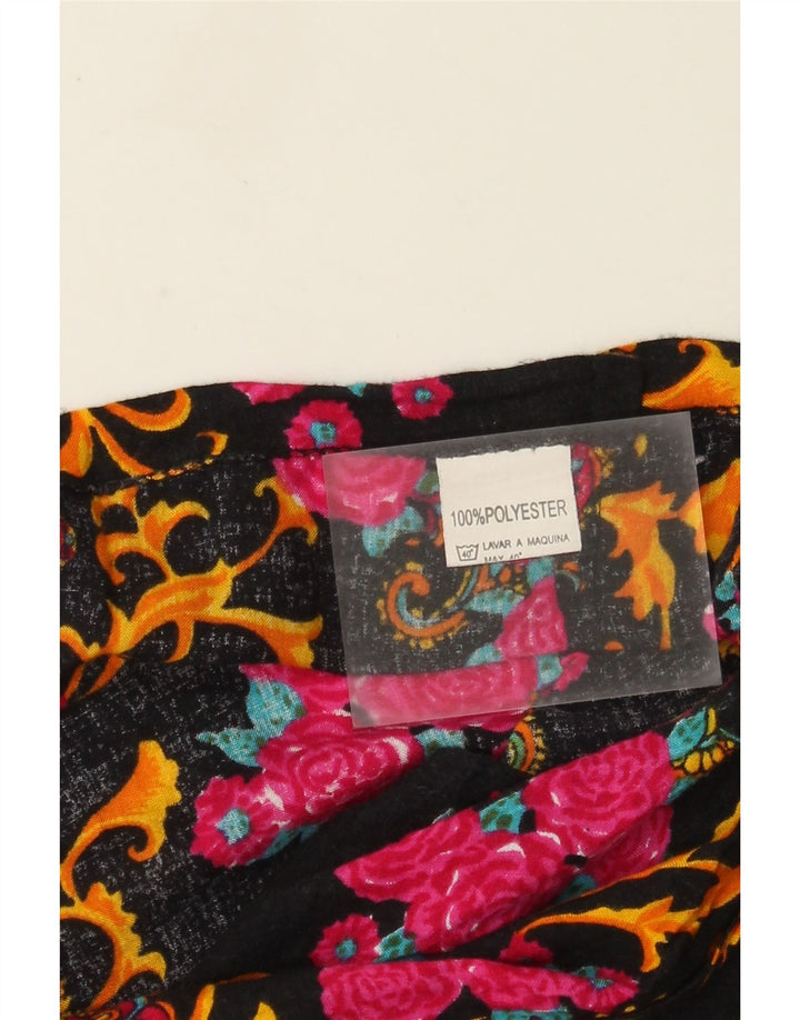 Falda envolvente vintage para mujer W32 Poliéster floral multicolor grande