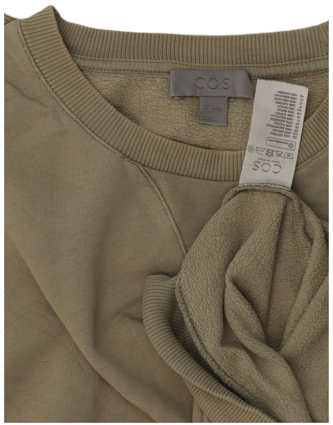Cos Mens Sudadera Jumper Pequeño Algodón Caqui