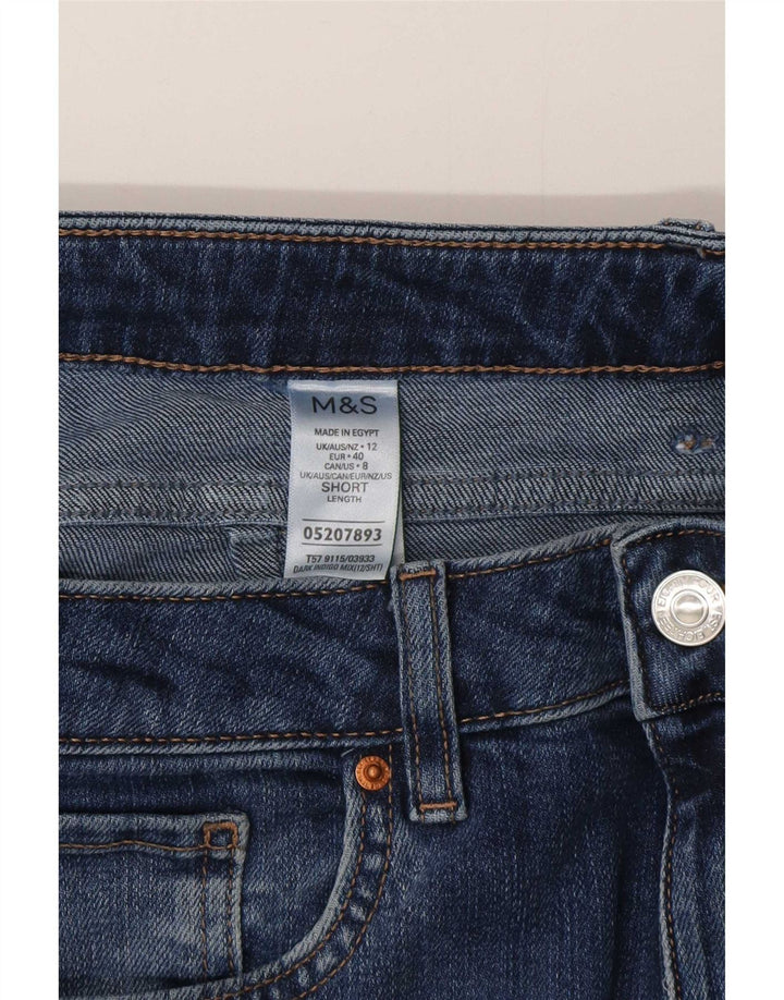 Marks & Spencer Vaqueros recortados de talle alto para mujer UK 12 Medium W30 L25 Azul