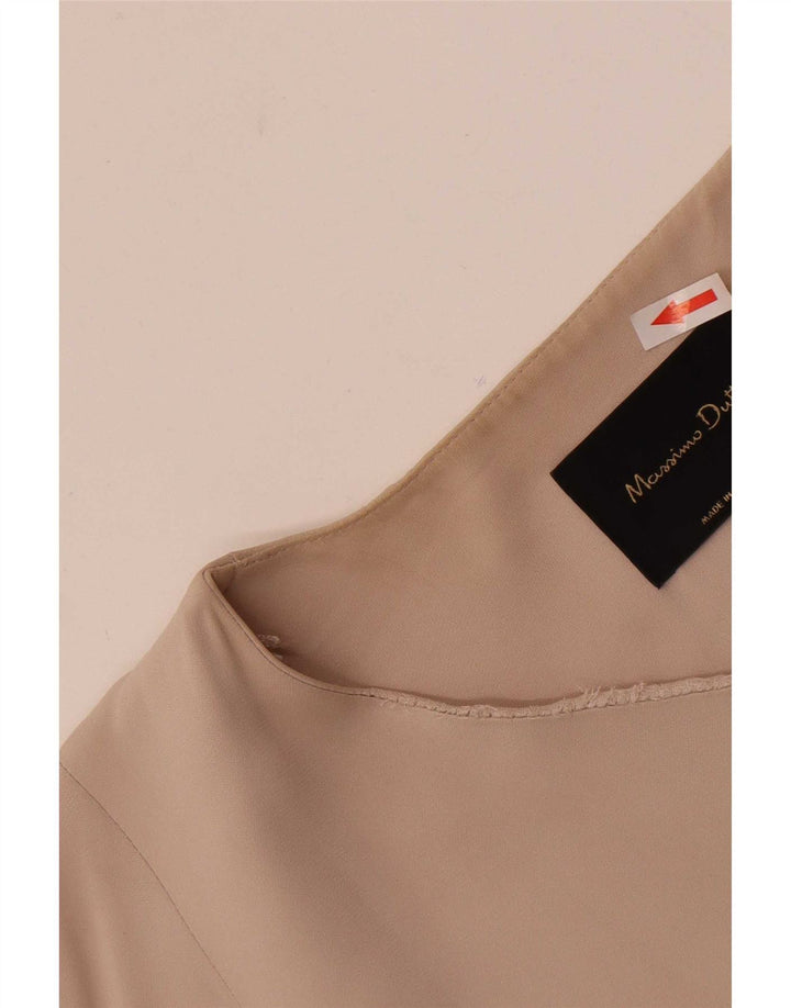 Massimo Dutti Chaqueta Blazer Larga Sin Mangas para Mujer UK 44 Medium Beige
