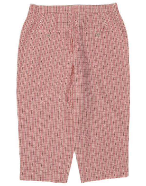 LEE Pantalones capri de cintura alta para mujer US 16 2XL W34 L20 algodón a cuadros rosa