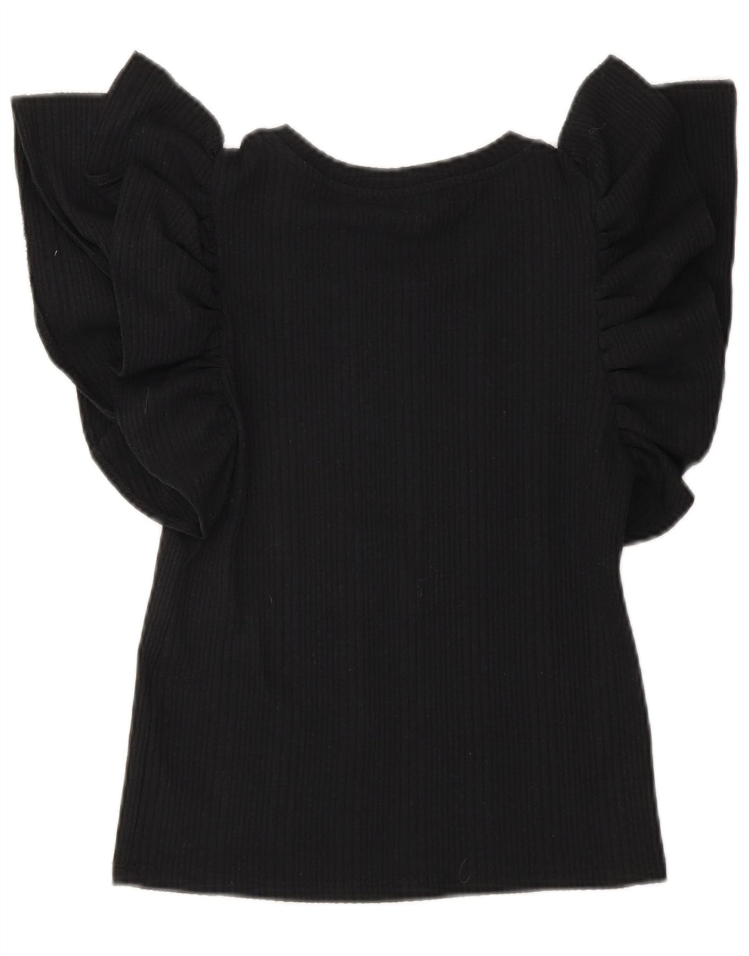 Zara Mujer Crop Blusa Top UK 10 Small Negro