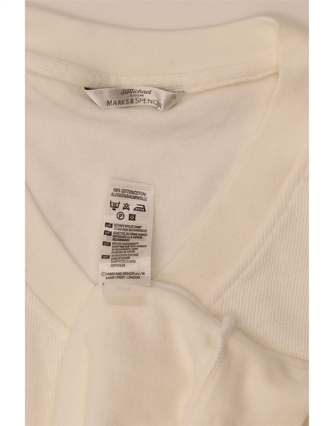 Marks & Spencer - Camiseta sin mangas para hombre, talla grande, algodón blanco