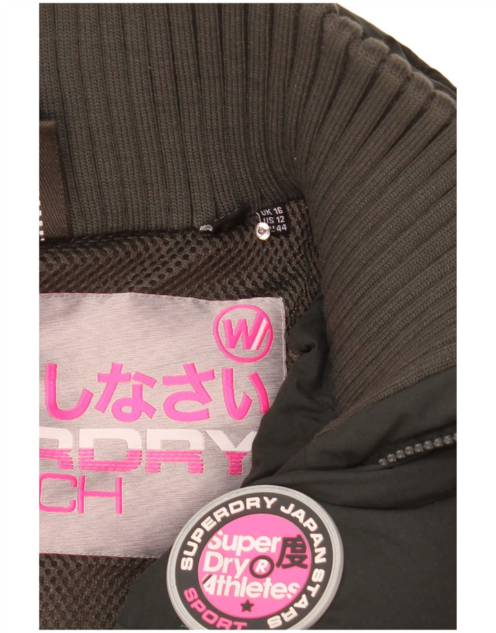 Superdry Chaqueta Acolchada Con Capucha Gráfica Para Mujer UK 46 Poliéster Verde Grande
