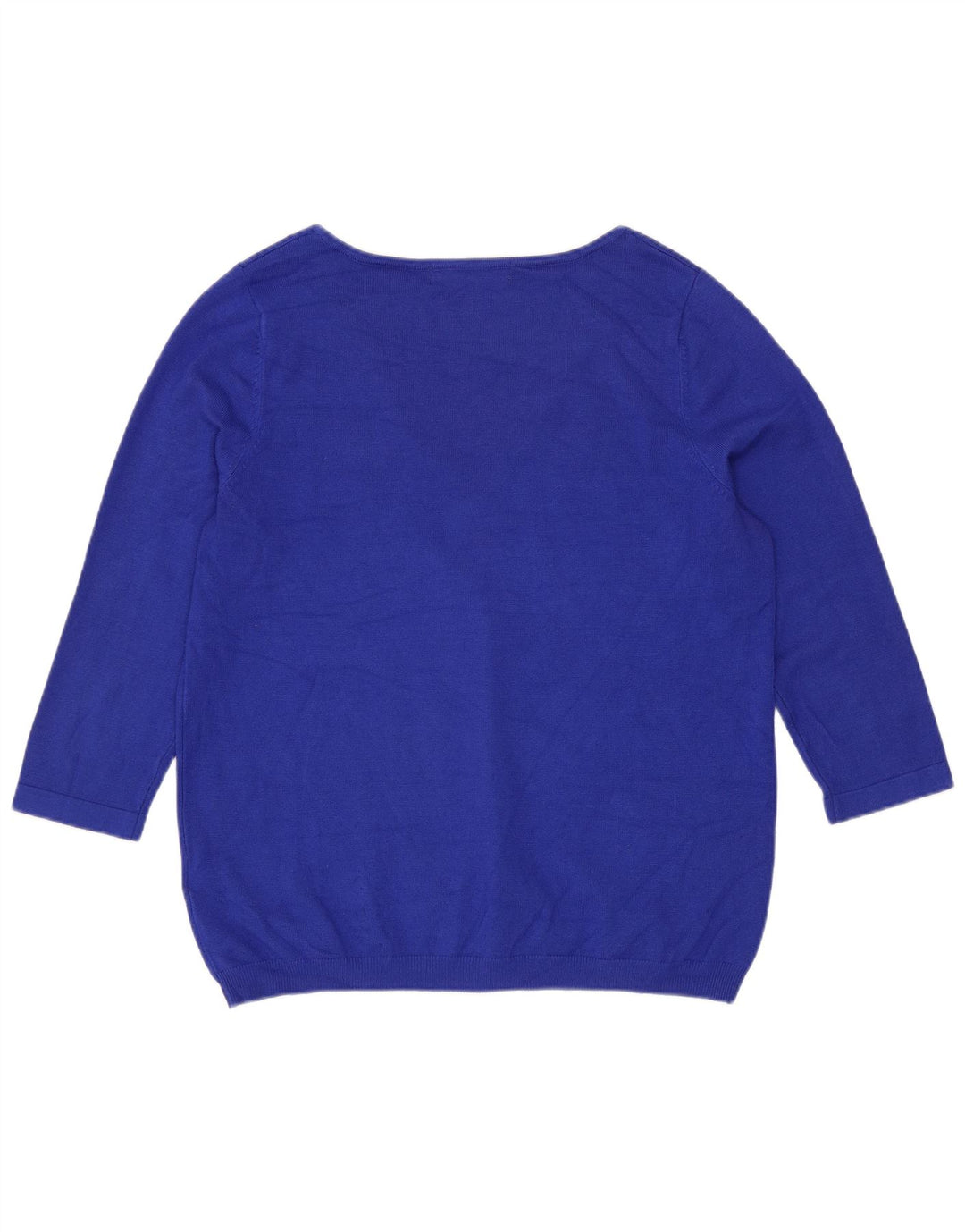 Marks & Spencer Suéter tipo jersey con cuello en V y manga 3/4 para mujer UK 40 Azul medio