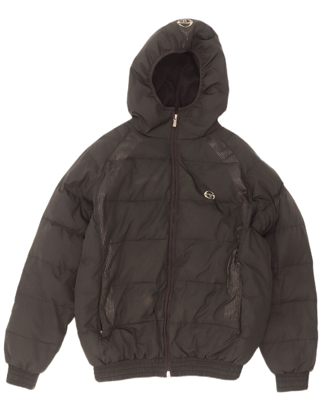 Sergio Tacchini Chaqueta acolchada con gráfico para hombre UK 38 Mediano Poliéster negro