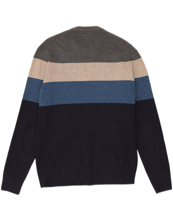 Marks & Spencer Mens Crew Neck Jumper Sweater Large Multicoloured Striped