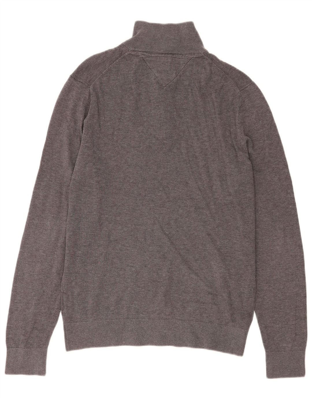Tommy Hilfiger Jersey con cuello y cremallera para hombre de algodón moteado en gris medio