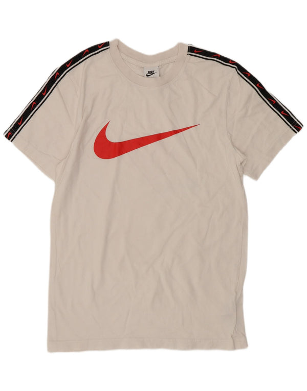 Nike Camiseta gráfica para hombre Top pequeño de algodón blanco con bloques de color