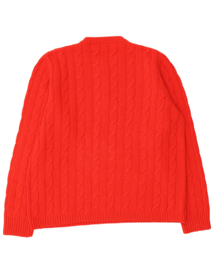 Vintage mujer cuello redondo jersey suéter Reino Unido 16 rojo grande