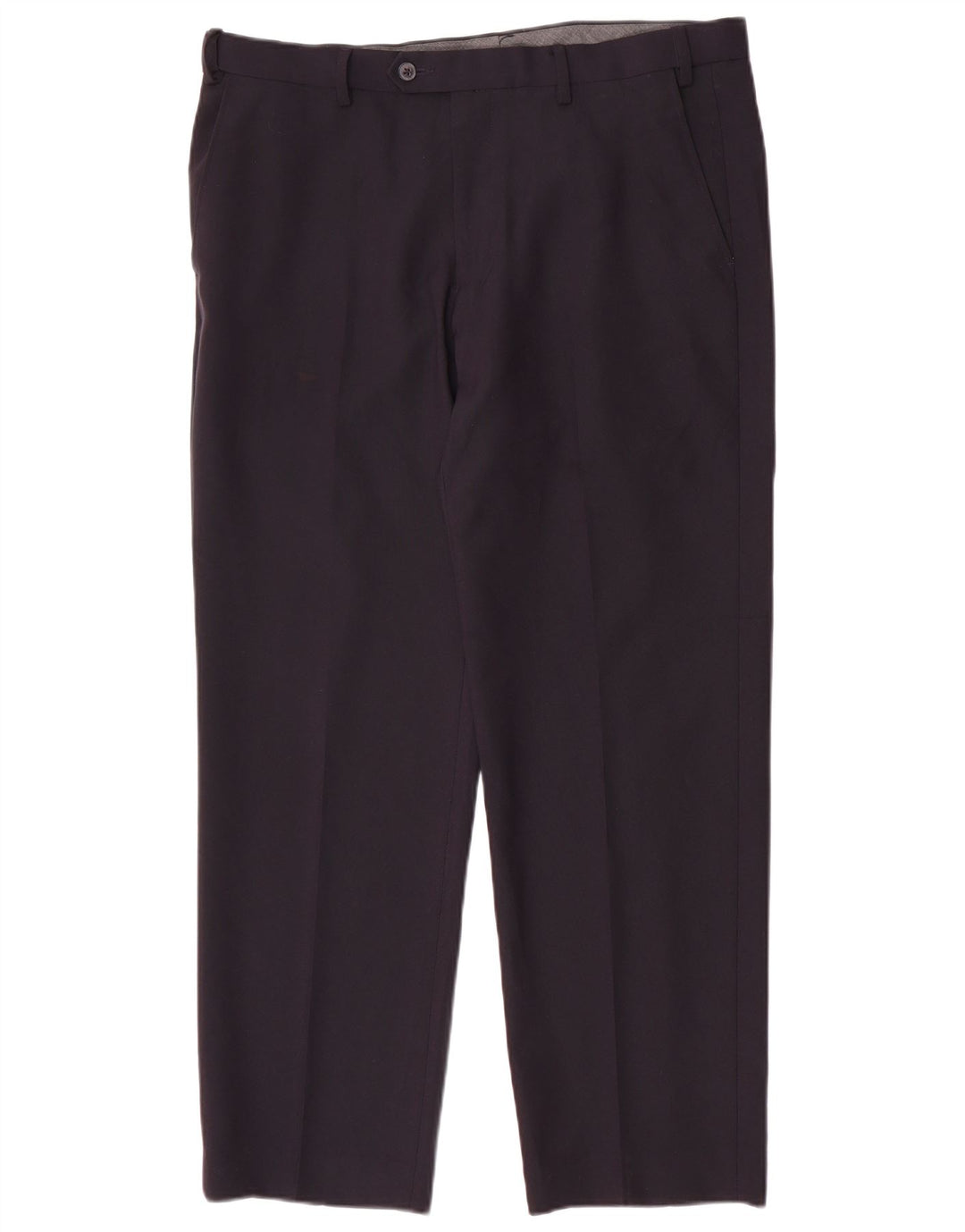 Marks & Spencer Pantalón de traje de corte regular para hombre W36 L29 Poliéster azul marino