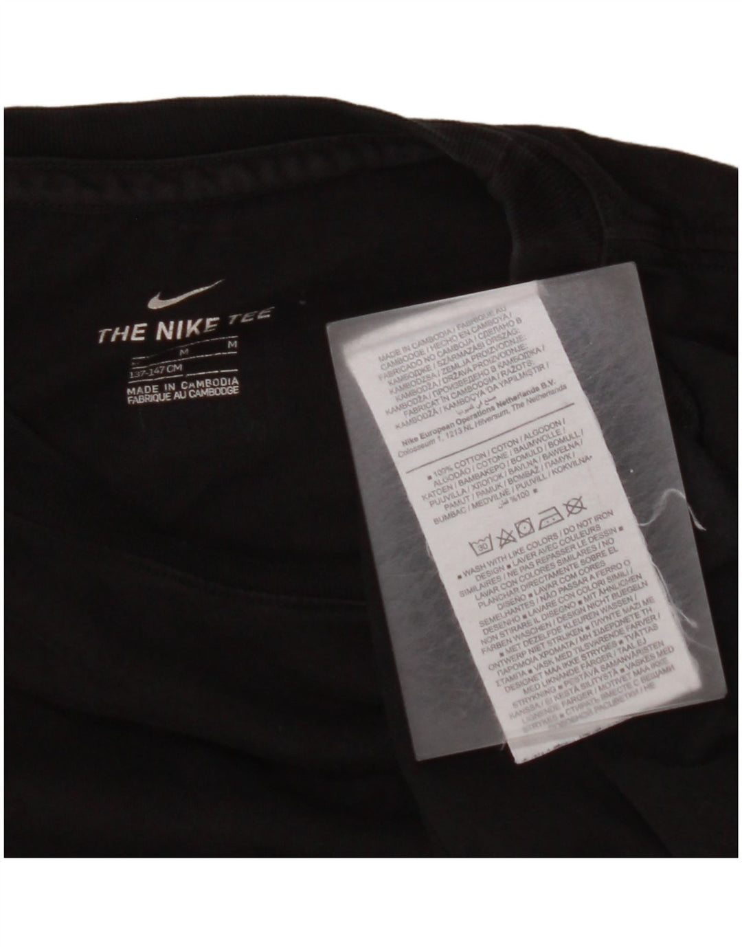 NIKE Camiseta gráfica para niños 10-11 años Mediana Negro Algodón