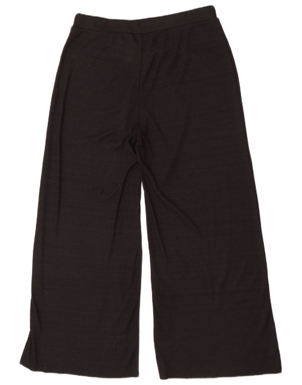 Zara Mujer Pantalones De Chándal De Pernera Ancha ES 40 XL Negro