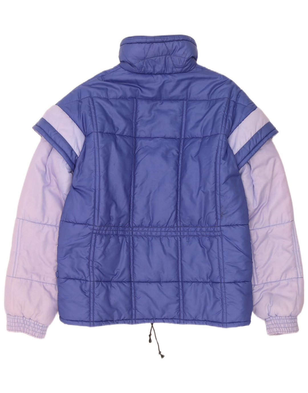 Chaqueta acolchada vintage para hombre IT 48 Azul medio Colorblock Poliamida