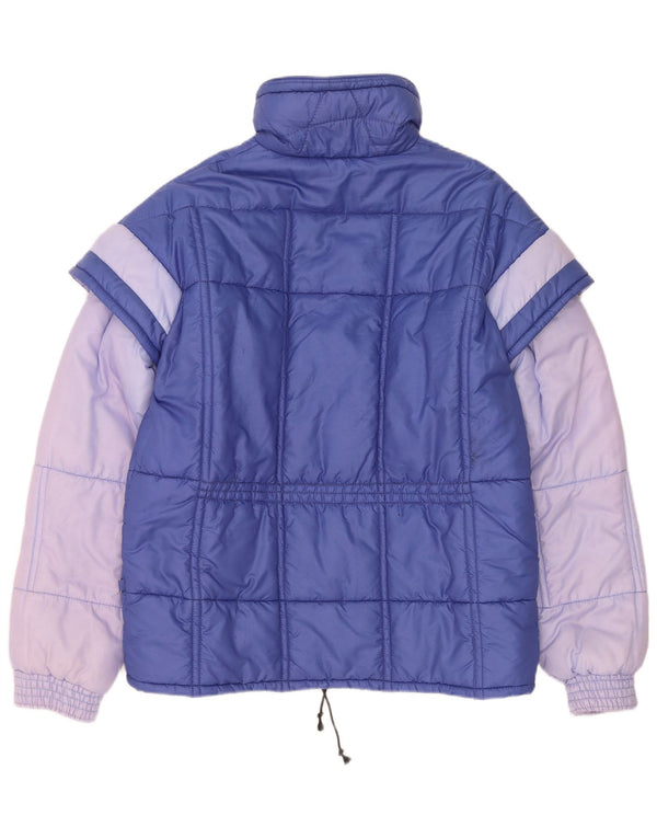 Chaqueta acolchada vintage para hombre IT 48 Azul medio Colorblock Poliamida
