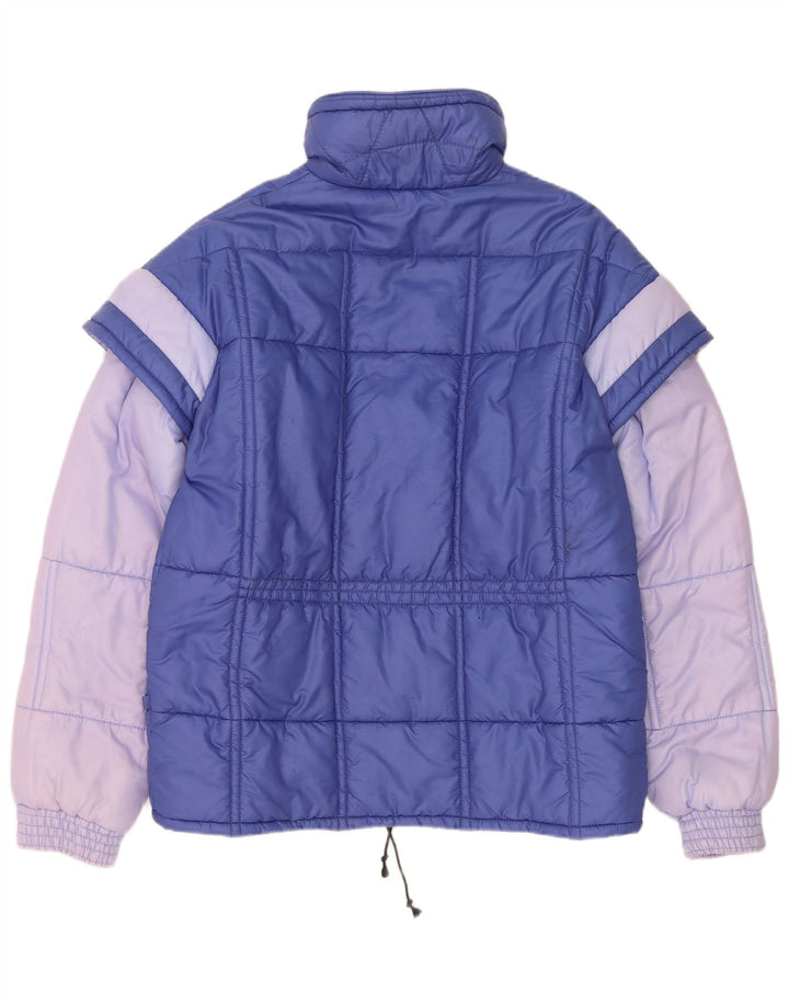 Chaqueta acolchada vintage para hombre IT 48 Azul medio Colorblock Poliamida