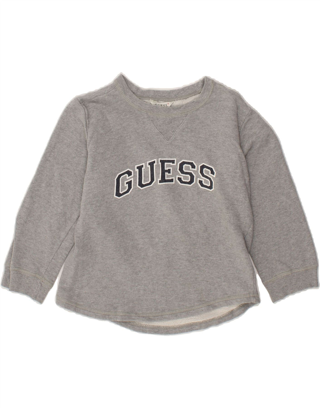 GUESS Girls Graphic Sweatshirt Jumper 11-12 Years Grey Vintage Guess and Second-Hand Guess from Messina Hembry 