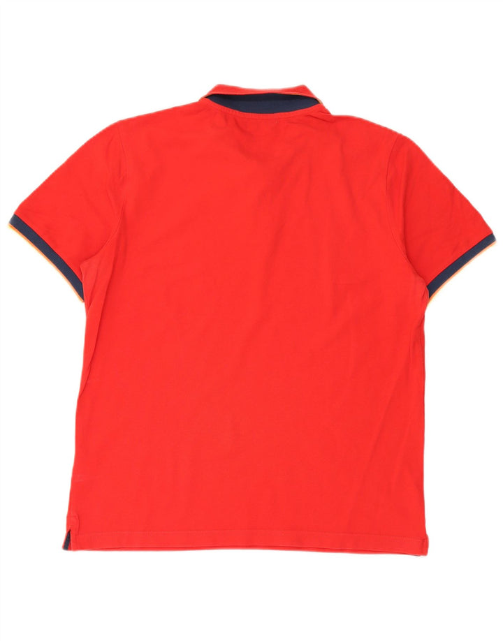 K-Way Polo para hombre de algodón con bloques de color rojo grande