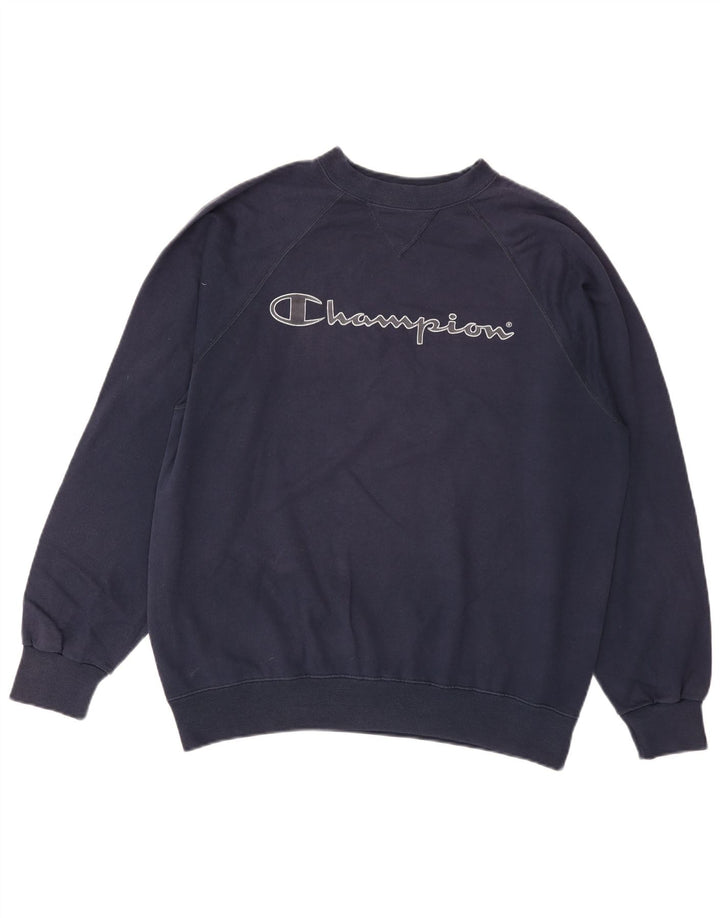 Champion Sudadera Gráfica para Hombre Jumper Large Azul Marino