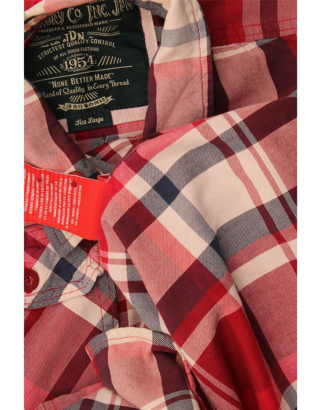 Camisa Superdry para hombre de algodón a cuadros rojos grandes