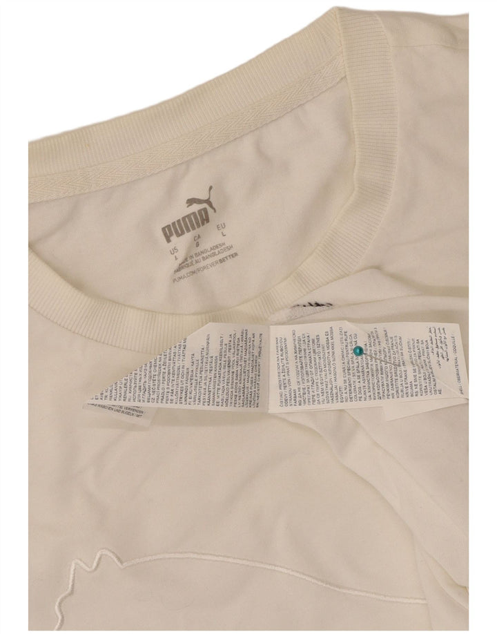 Puma - Camiseta gráfica para hombre, talla grande, algodón blanco