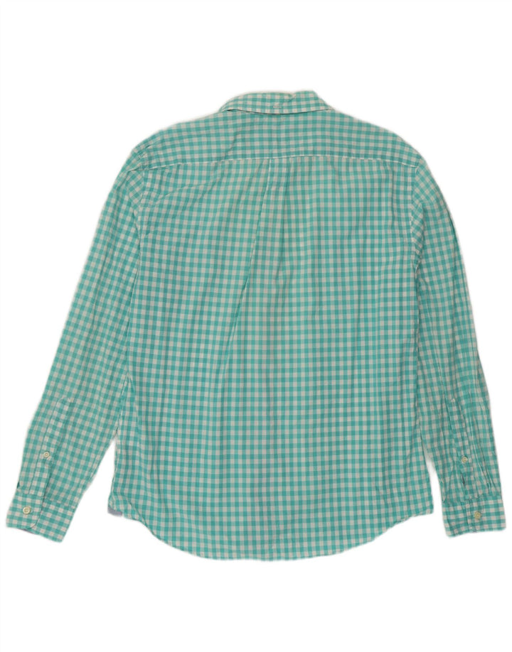 Dockers Camisa ajustada para hombre de algodón a cuadros azul grande