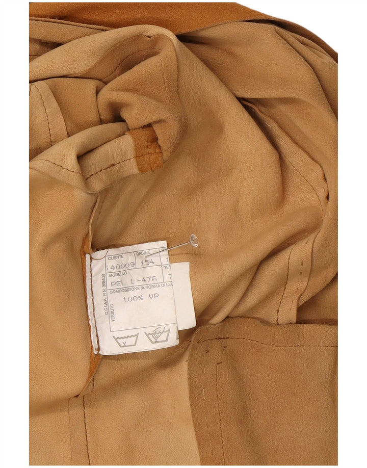 Camisa vintage de ante para mujer IT 44 Cuero beige medio