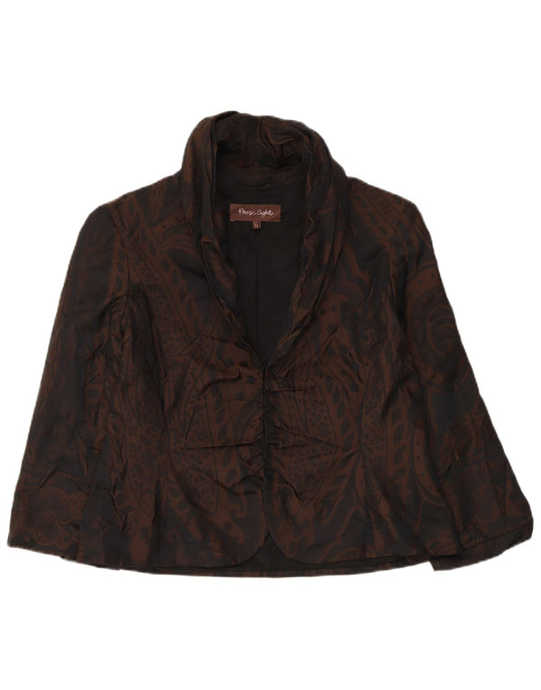 Phase Eight Chaqueta Blazer de Manga 3/4 para Mujer UK 44 Marrón Medio Paisley