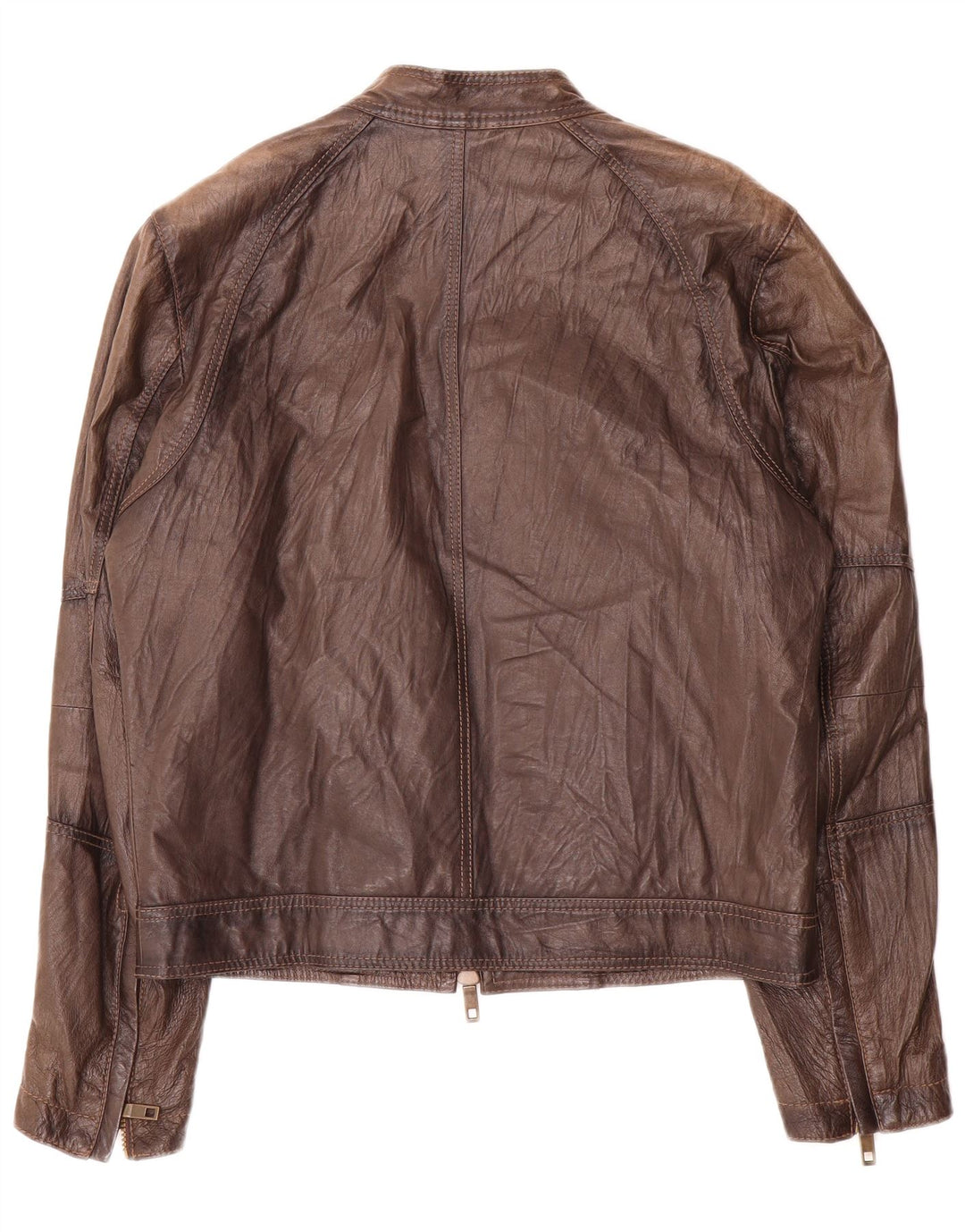 Chaqueta de cuero vintage para hombre IT 48 Marrón medio
