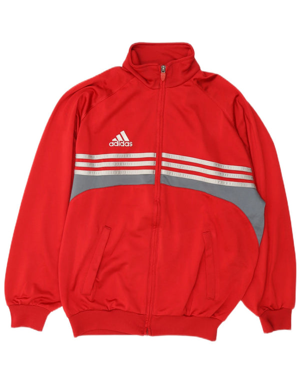 Adidas Hombre Chándal Top Chaqueta UK 34/36 Pequeño Rojo Colorblock Poliéster