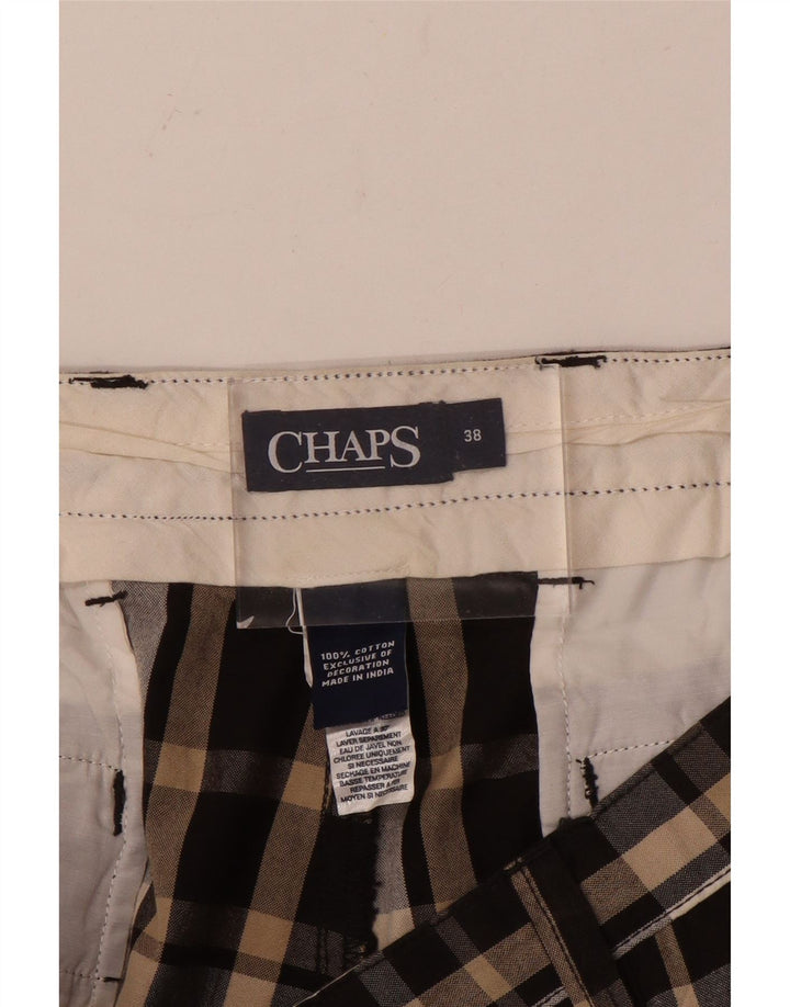 Chaps Pantalones cortos chinos para hombre W38 XL Algodón a cuadros marrón
