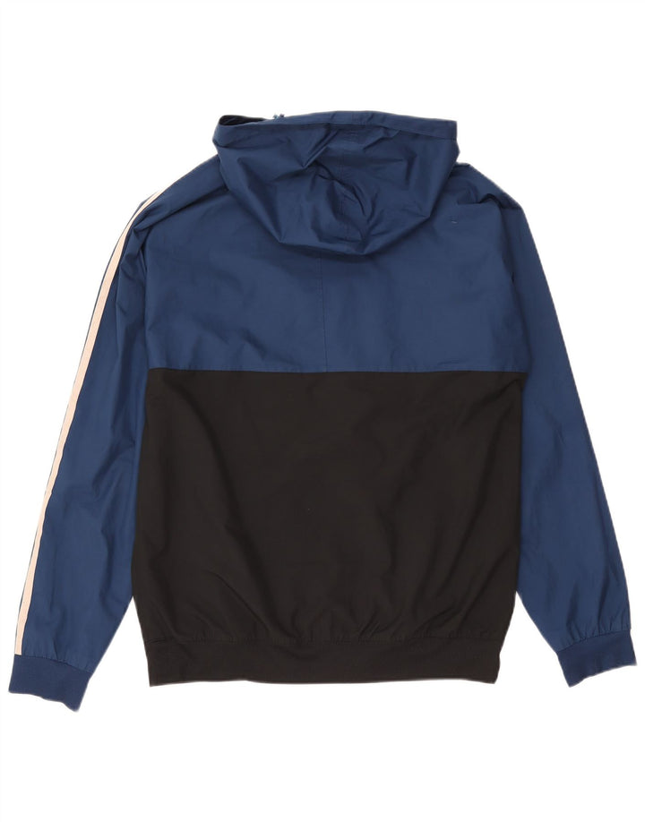 Adidas Hombre Chaqueta De Chándal Con Capucha Poliéster Color Block Azul Medio