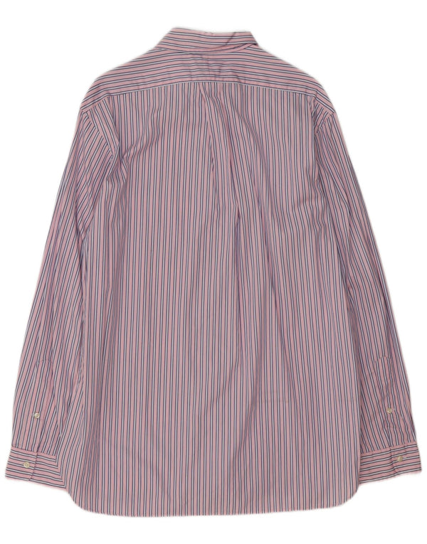 POLO RALPH LAUREN Camisa de ajuste personalizado para hombre Talla 42 16 1/2 Grande Rosa Rayas