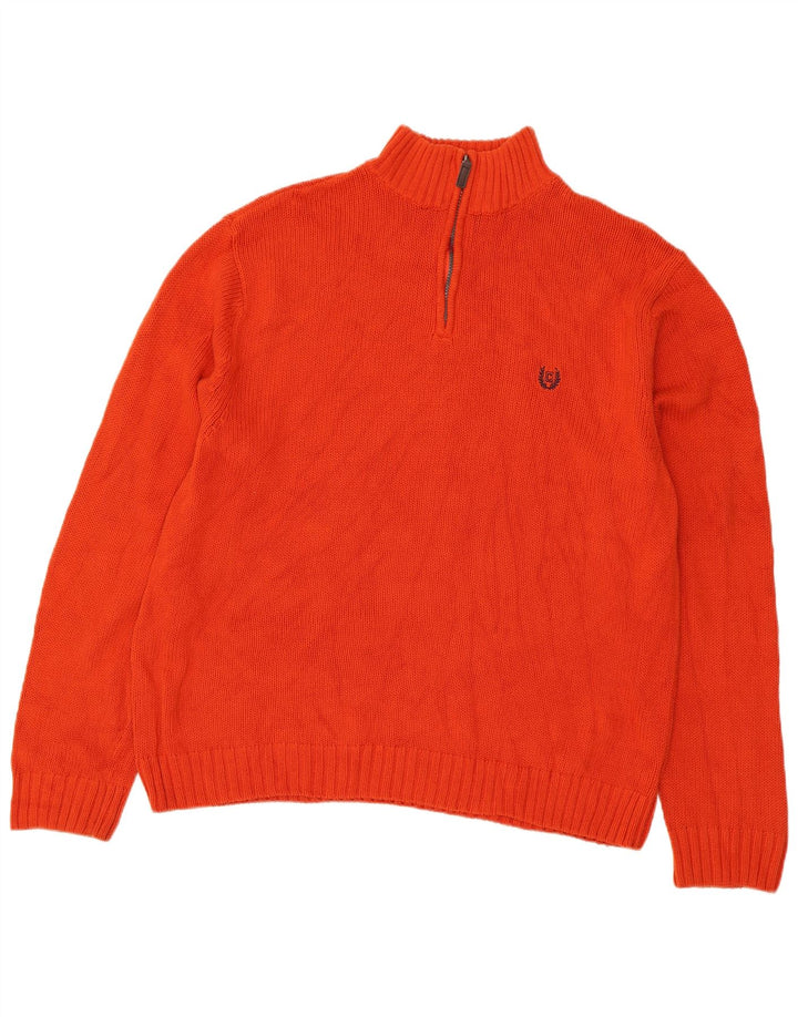 CHAPS Jersey con cuello y cremallera para hombre XL Algodón naranja