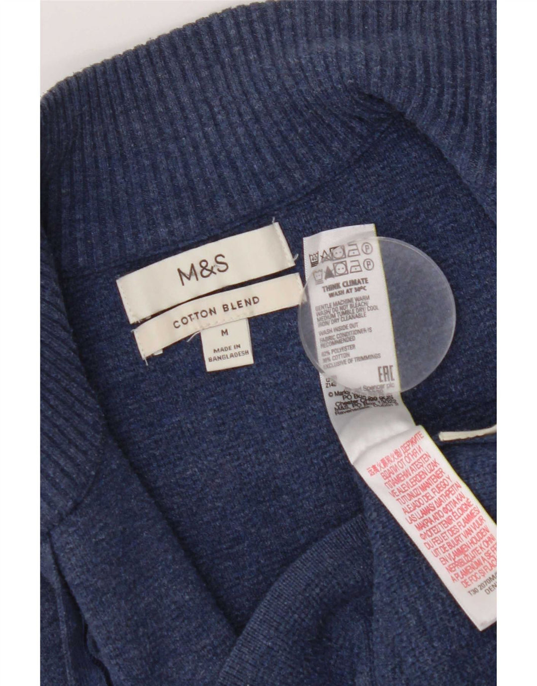 Marks & Spencer Suéter tipo cárdigan para mujer UK 44 Medio Azul marino Poliéster
