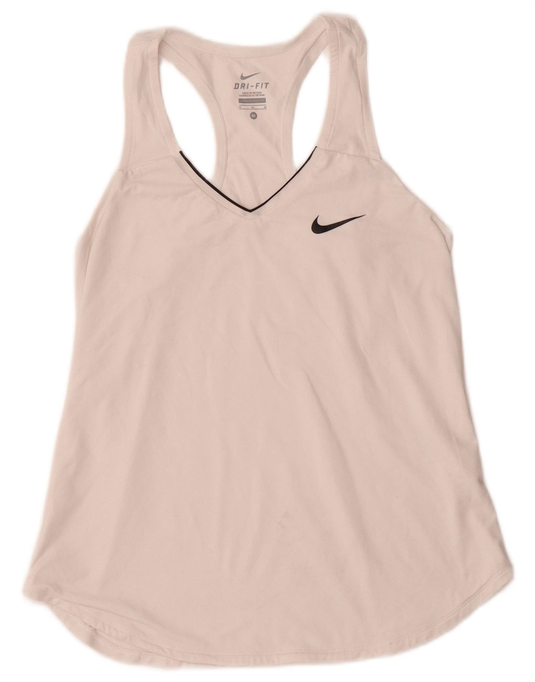 NIKE Mujer Dri Fit Chaleco Top UK 12 Medio Blanco Poliéster