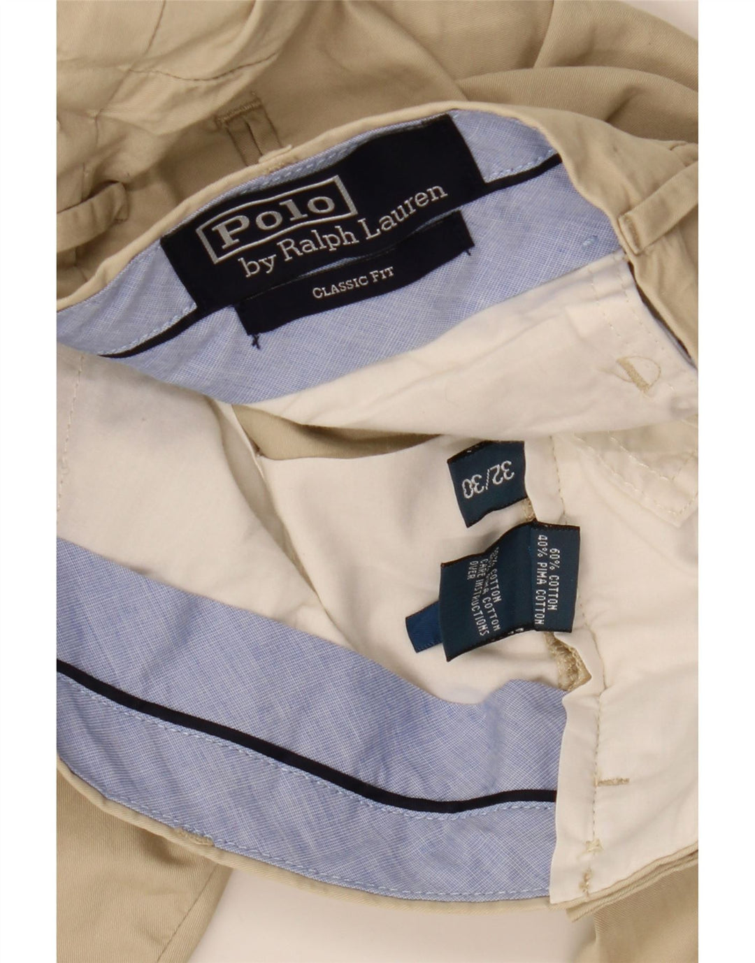 POLO RALPH LAUREN Pantalón chino recto de corte clásico para hombre W32 L30 Beige