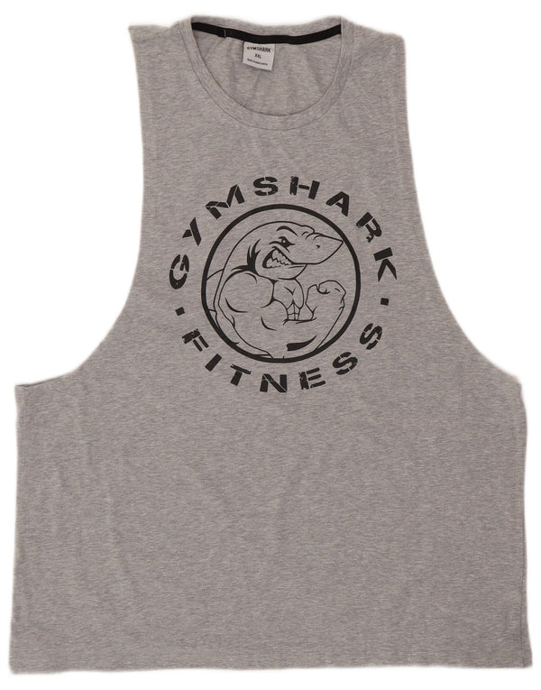 GYMSHARK Camiseta sin mangas gráfica para hombre 2XL Gris