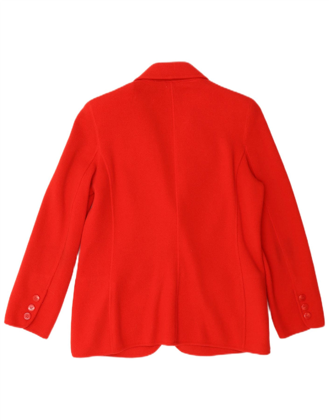 Vintage mujer punto 2 botones Blazer chaqueta Reino Unido 14 medio rojo cachemira