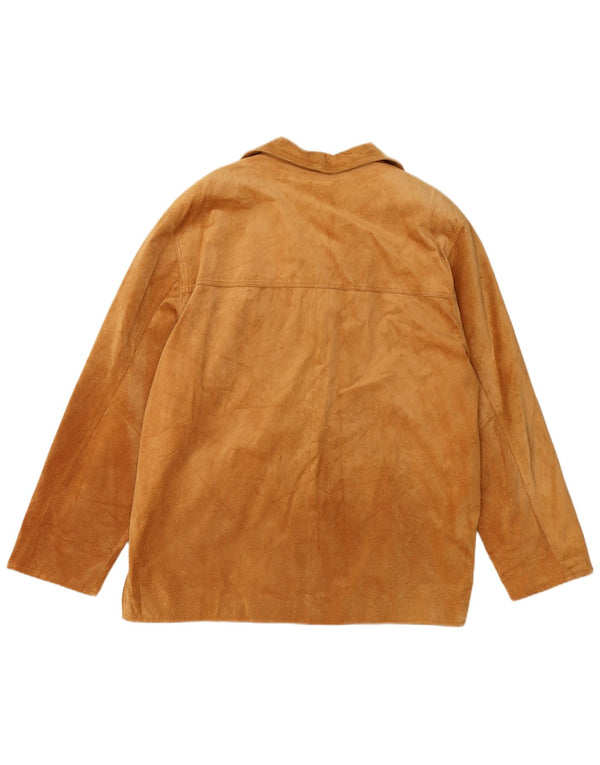 Vera Pelle Chaqueta de ante extragrande para mujer IT 48 XL Cuero beige