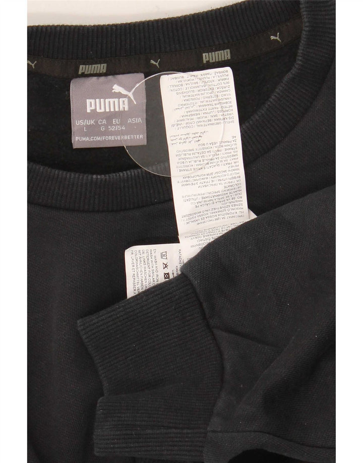 Puma Hombre Sudadera Jumper Grande Algodón Negro