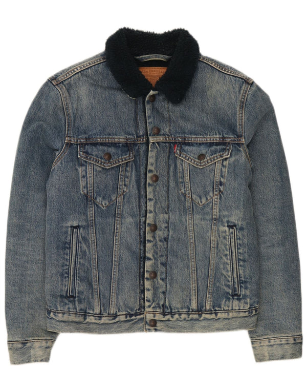 Levi's Chaqueta vaquera Sherpa para hombre Reino Unido 36 Algodón azul pequeño