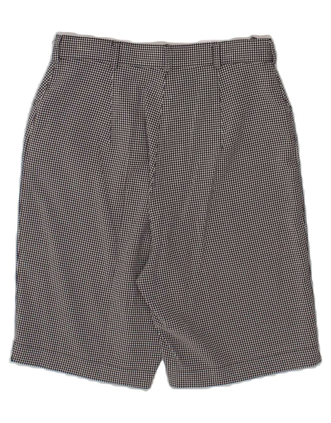 VINTAGE Womens Casual Shorts EU 38 Medium W30 Black Check Polyester Vintage Vintage and Second-Hand Vintage from Messina Hembry 