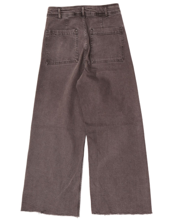 Zara Jeans The Marine De Cintura Alta Y Pierna Ancha para Mujer EU 40 Medium W30 L29 Gris