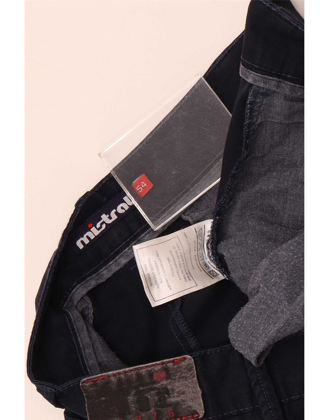 Mistral Pantalones cortos cargo para hombre IT 54 2XL W38 Azul marino Algodón