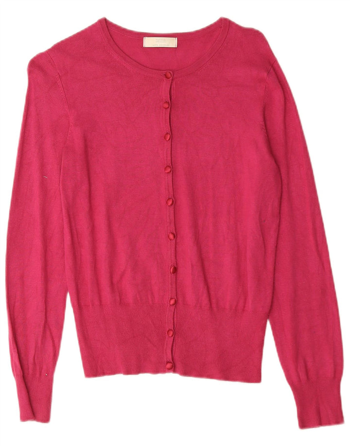 Marks & Spencer Suéter tipo cárdigan para mujer UK 10 Small Viscosa rosa