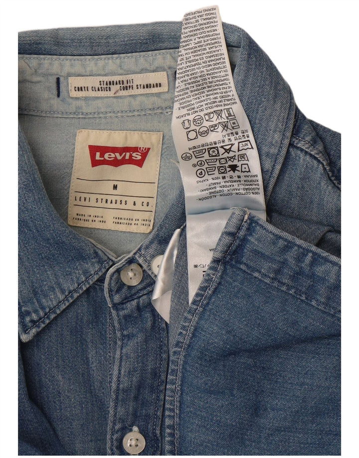 Levi's Camisa vaquera de corte estándar de algodón azul medio