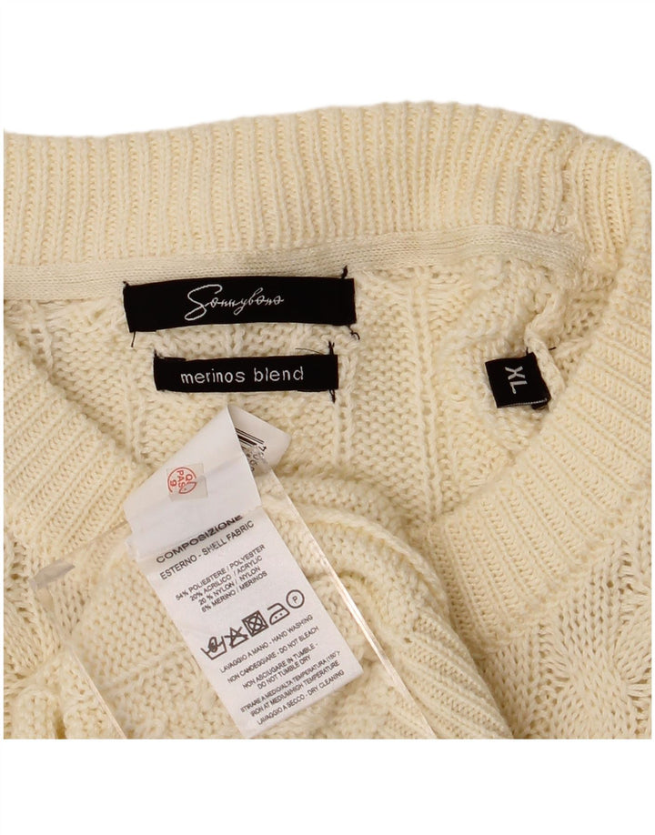 Sonny Bono Jersey con Cuello Redondo para Hombre XL Poliéster Blanco Roto