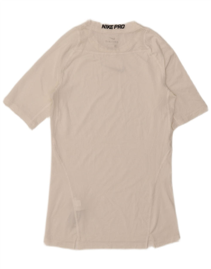 Nike Dri Fit Graphic Camiseta para hombre, talla pequeña, poliéster blanco